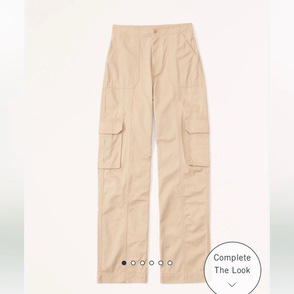 Abercrombie & Fitch Tan Curve Love Cargo Pants - Picture 2 of 9